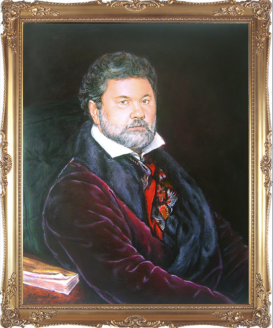 Костюмированный портрет мужчины, стилизованный под классику